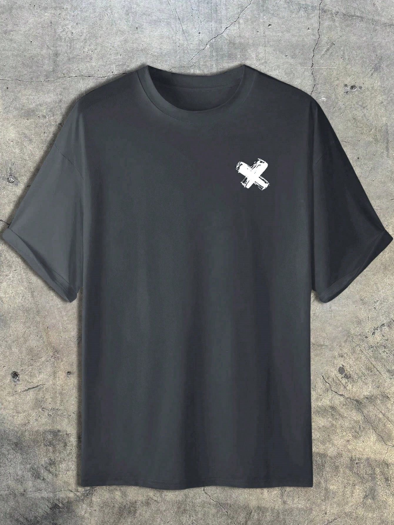 Camiseta Masculina Oversized Estampa Street Graffiti Cinza / PP Camiseta Masculina Oversized Estampa Street Graffiti