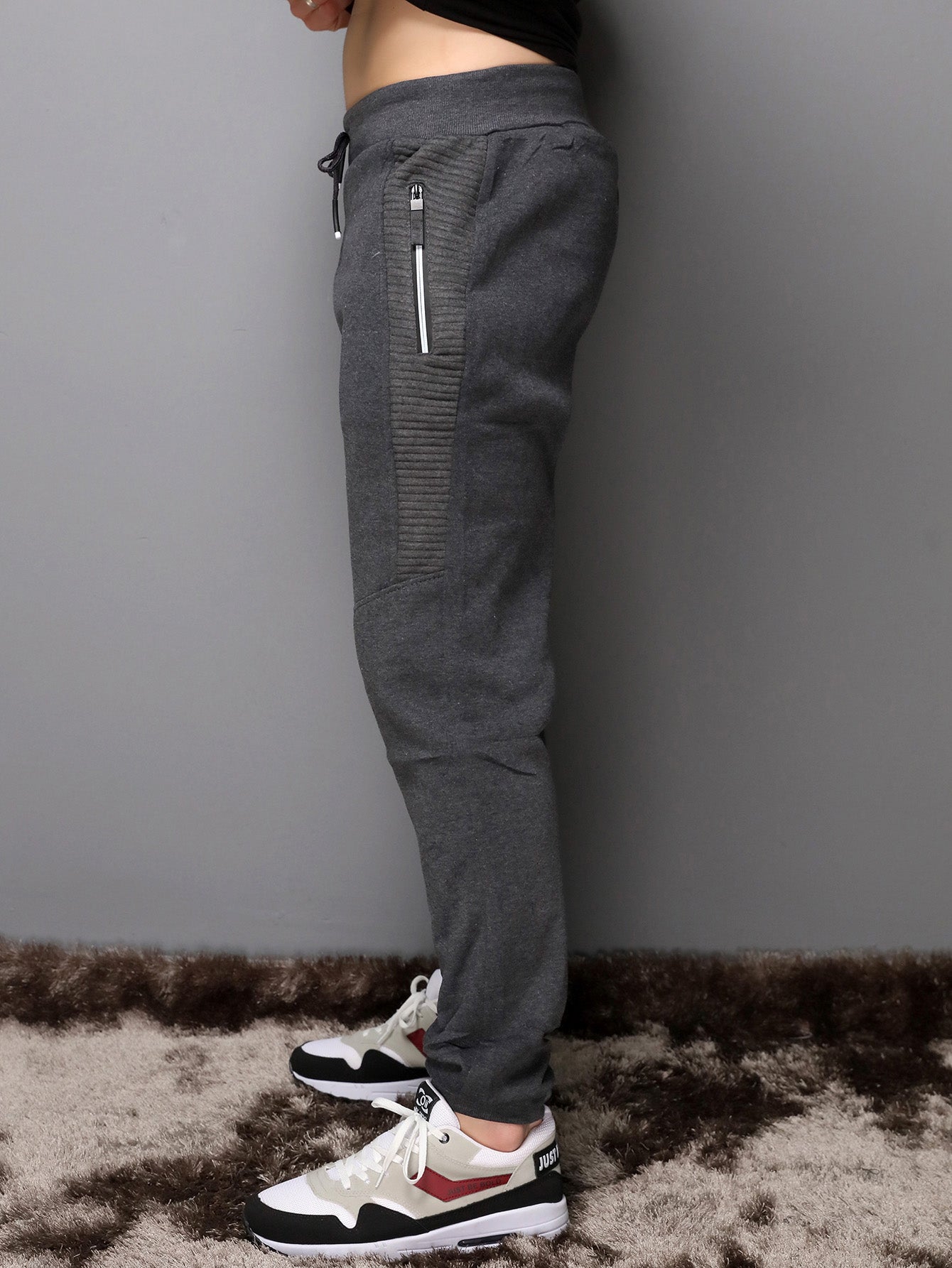 Calça Masculina Jogger Com Zíper Lateral E Estilo Casual Calça Masculina Jogger Com Zíper Lateral E Estilo Casual