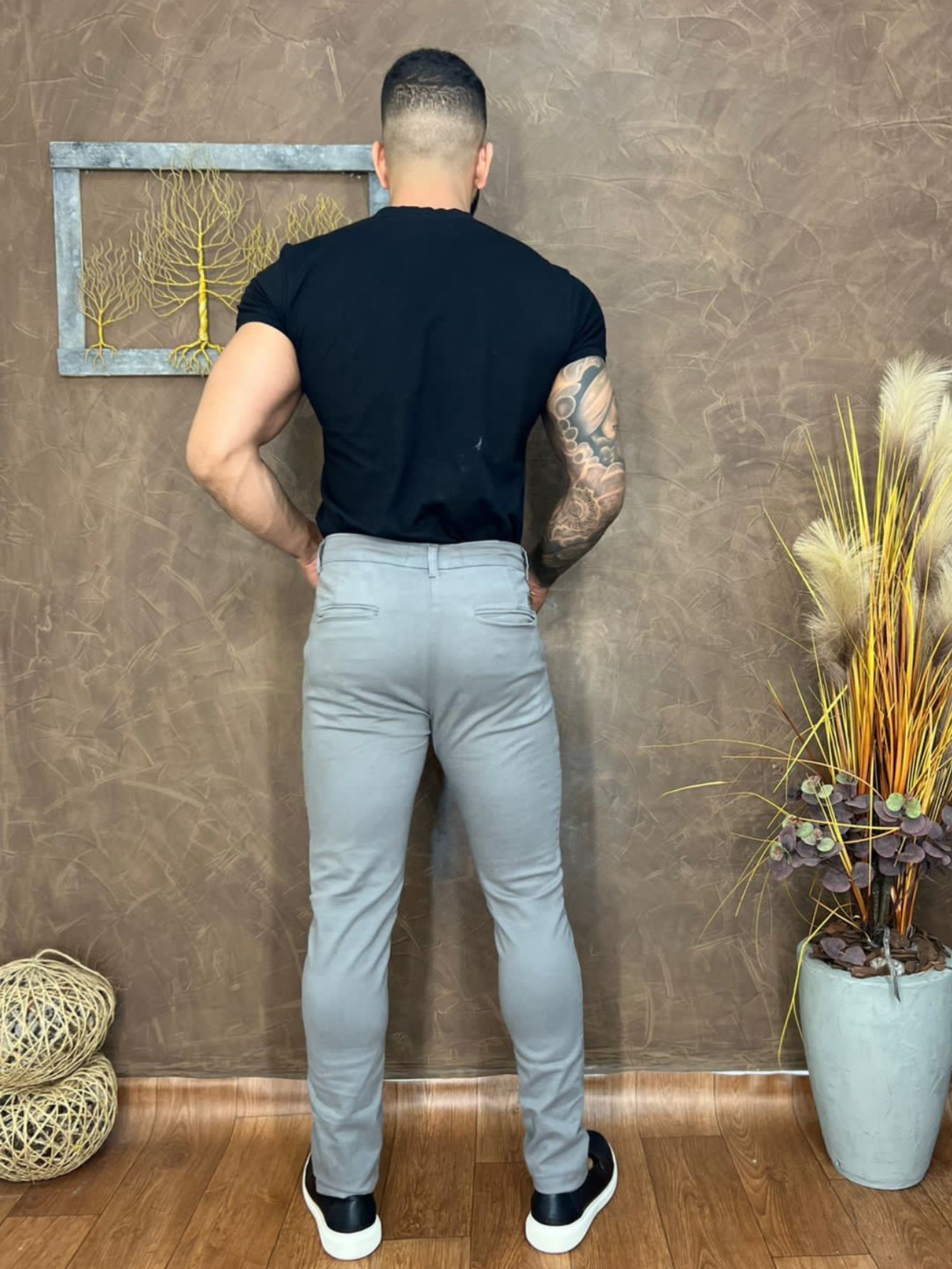 Calça Masculina Jeans Slim Fit Costura Contrastante E Lavagem Atual Calça Masculina Jeans Slim Fit Costura Contrastante