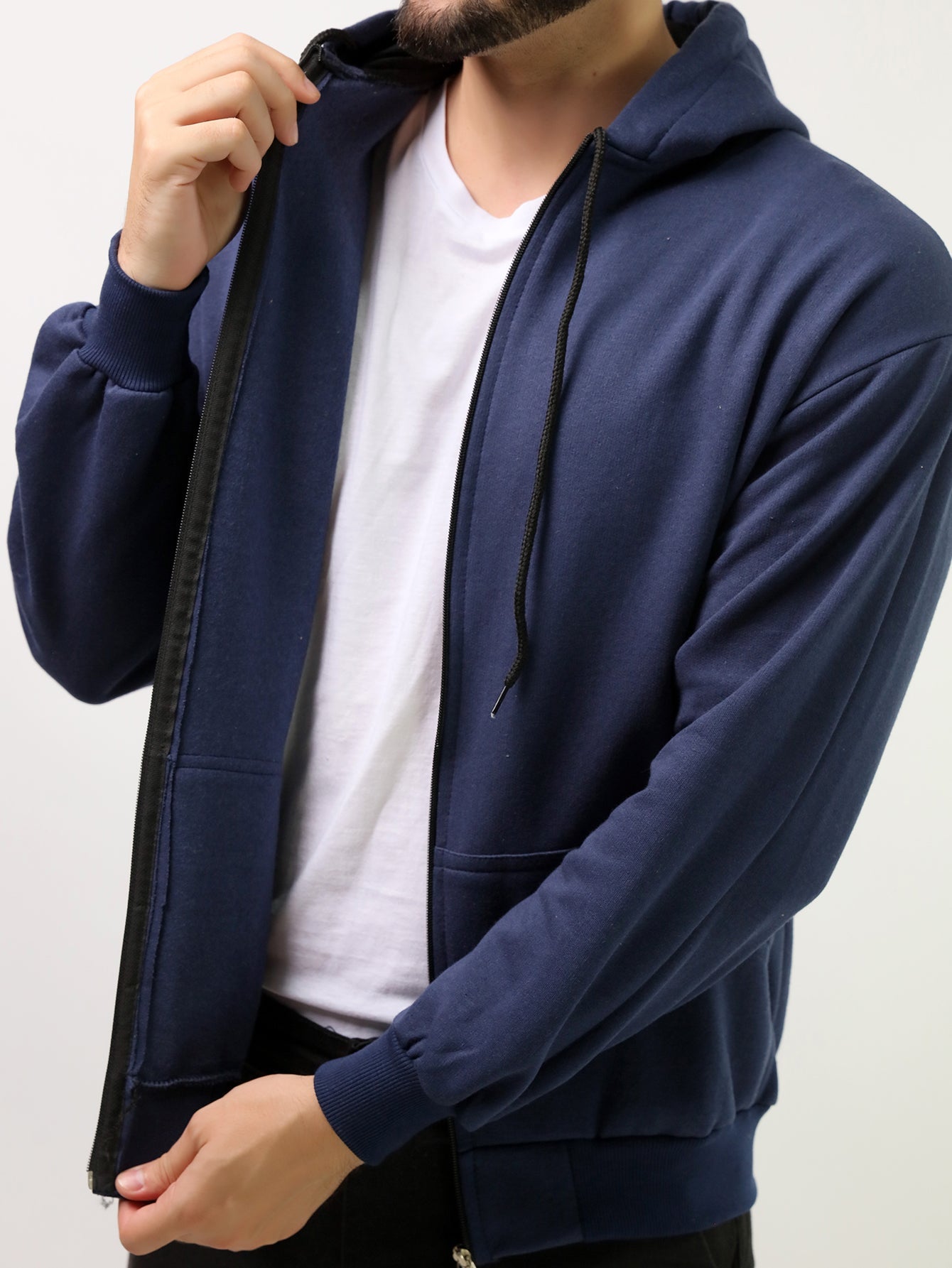 Moletom Masculino Com Capuz E Zíper Frontal Moletom Masculino Com Capuz E Zíper Frontal