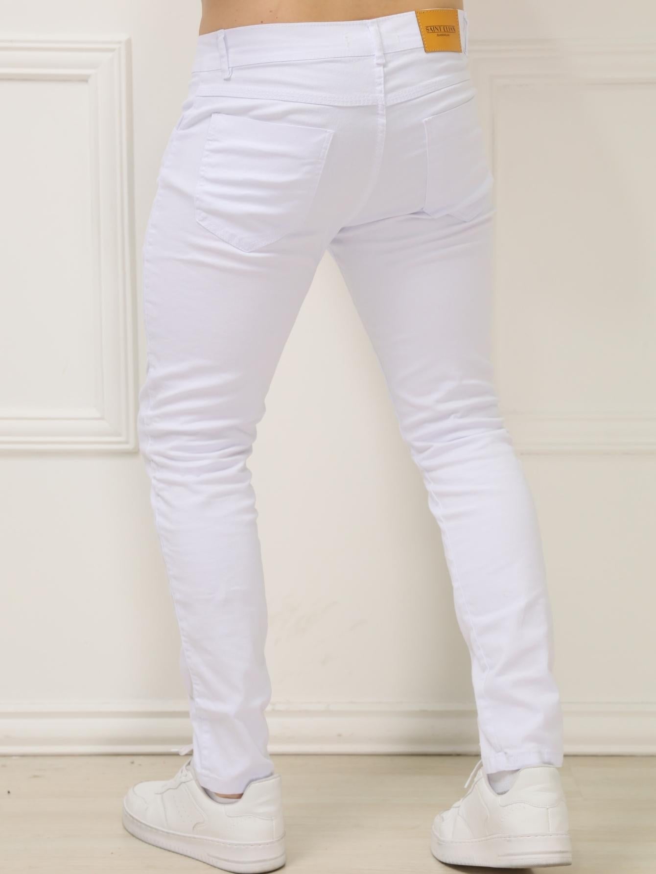 Calça Masculina Jeans Slim Fit Com Corte Ajustado E Bolsos Funcionais Calça Masculina Jeans Slim Fit Com Corte Ajustado