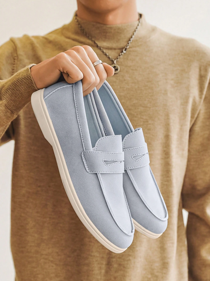 Mocassim Masculino Casual Moderno Solado Confortável Azul Empoeirado / 36 Mocassim Masculino Casual Elegante Com