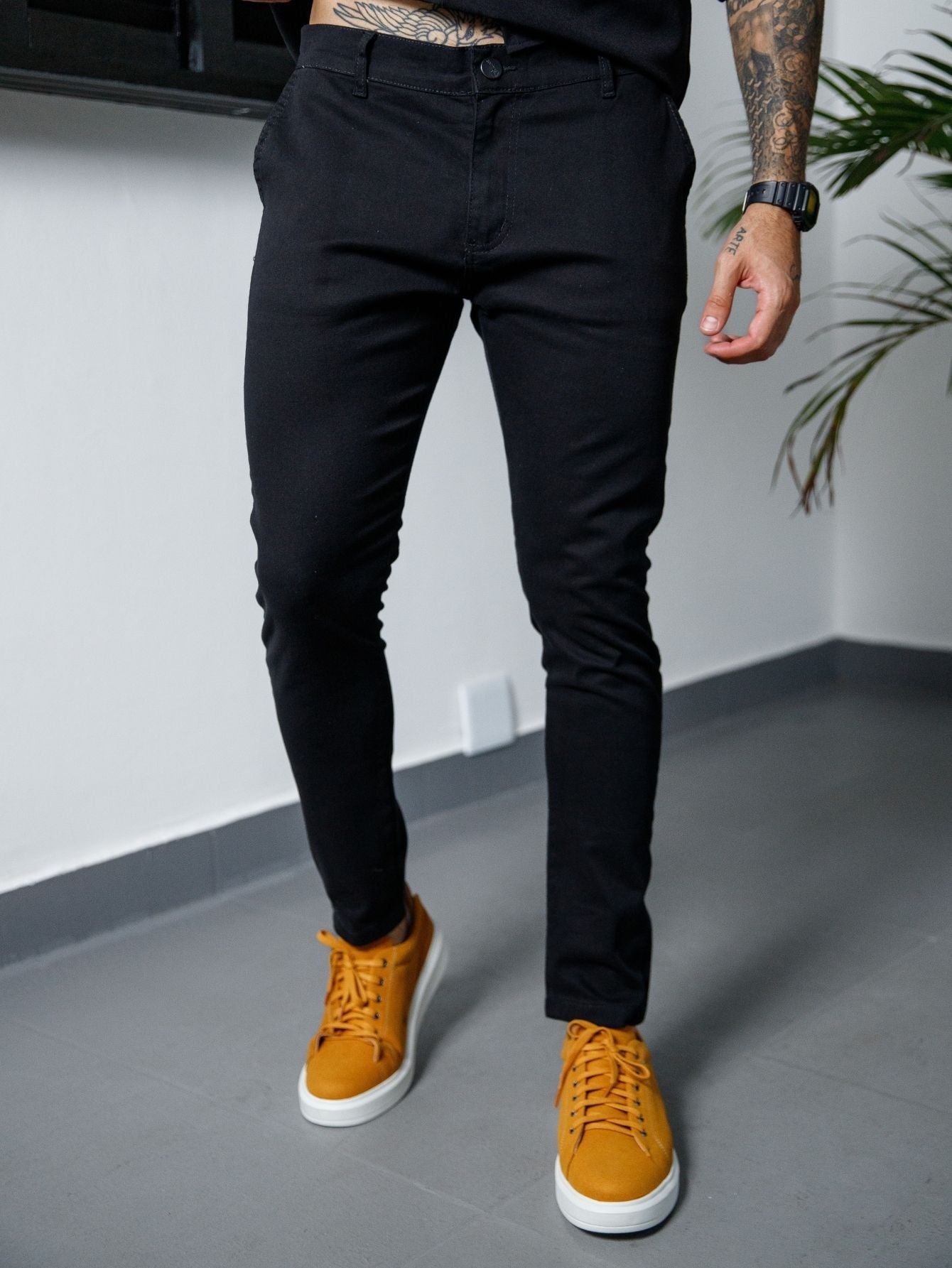 Calça Masculina Jeans Slim Fit Com Design Moderno E Ajuste Perfeito Preto / PP Calça Masculina Jeans Slim Fit Com