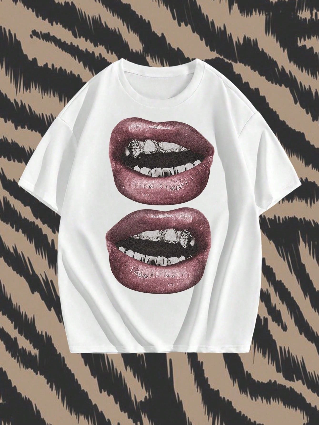 Camiseta Masculina Oversized Estampa De Boca Urbana Camiseta Masculina Oversized Estampa De Boca Urbana