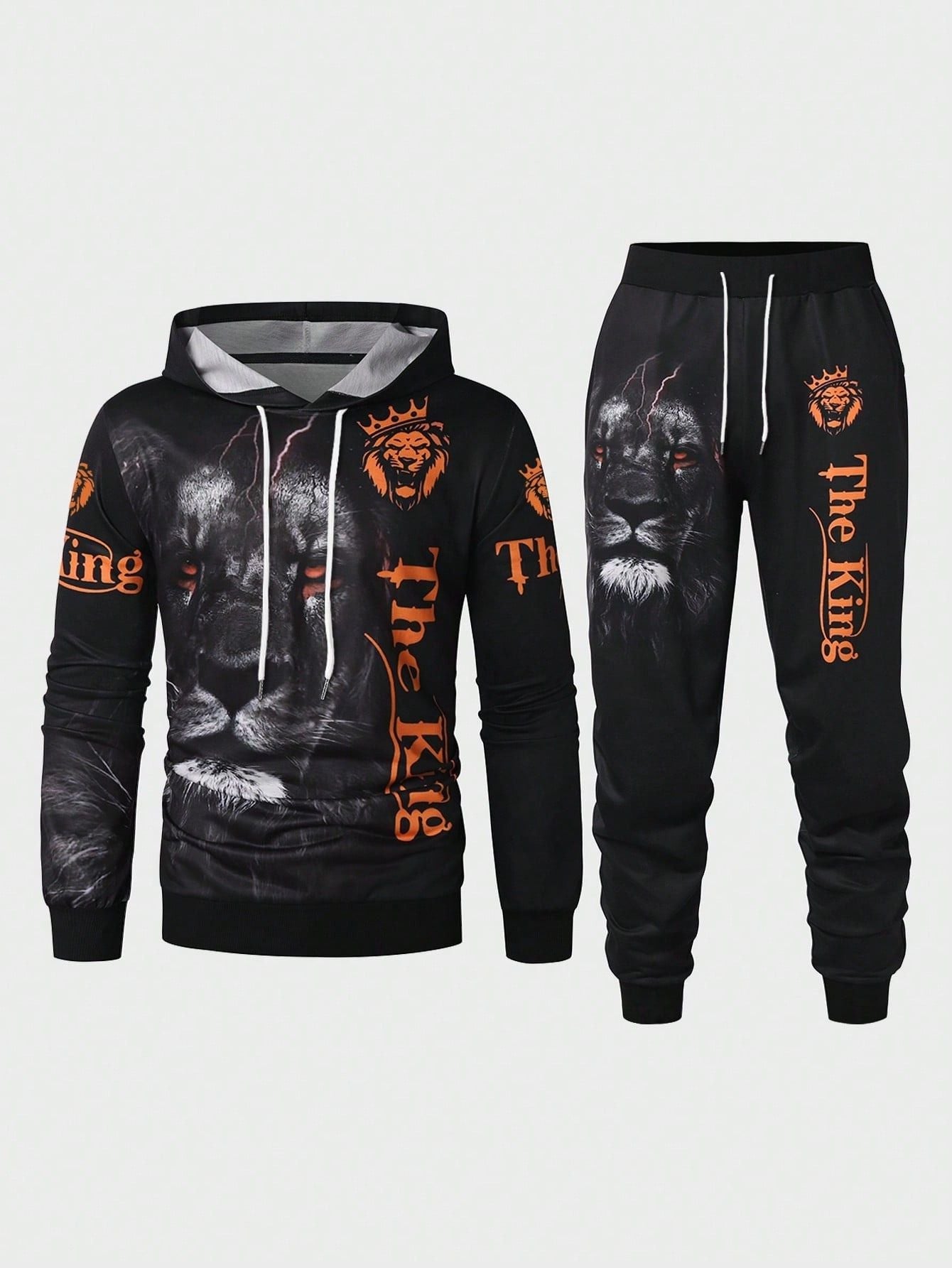 Conjunto Masculino Moletom Estampa Leão The King Estilo Street Conjunto Masculino Moletom Estampa Leão The King Estilo