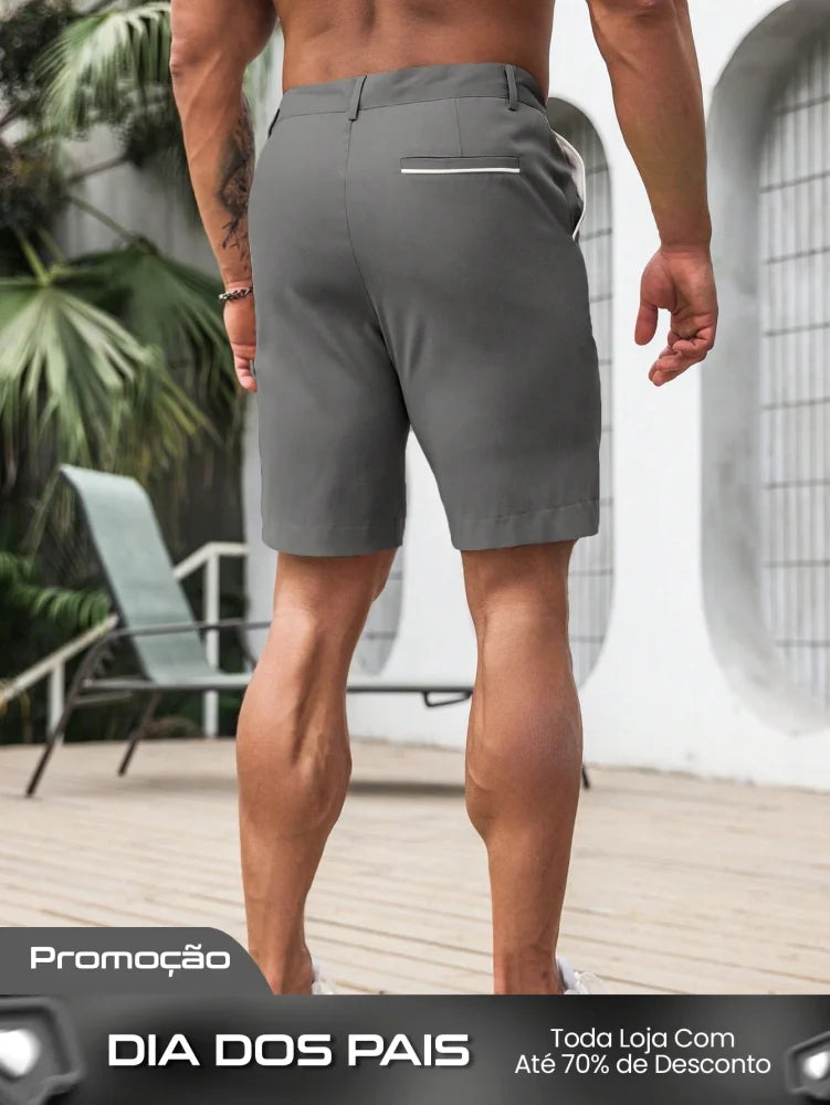 Bermuda Masculina Casual Com Acabamento Refinado Bermuda Masculina Casual Com Acabamento Refinado