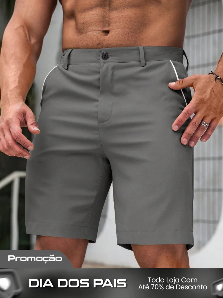 Bermuda Masculina Casual Com Acabamento Refinado Bermuda Masculina Casual Com Acabamento Refinado