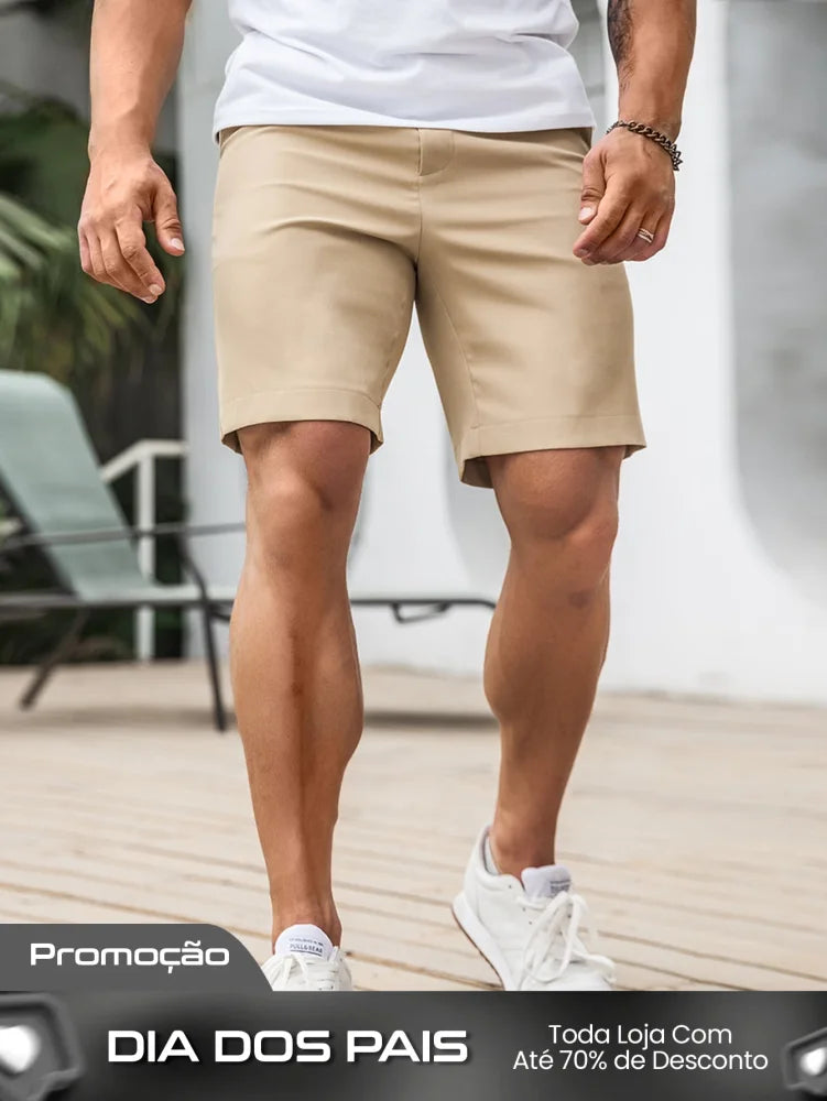 Bermuda Masculina Casual Com Acabamento Refinado Bermuda Masculina Casual Com Acabamento Refinado