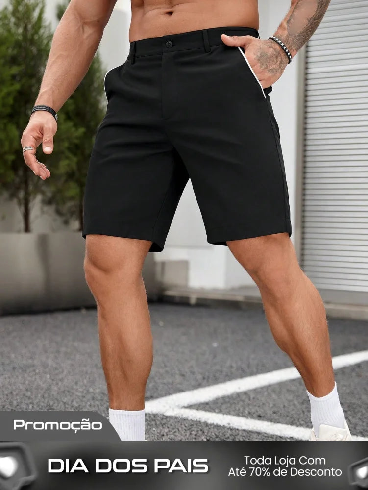 Bermuda Masculina Casual Com Acabamento Refinado Bermuda Masculina Casual Com Acabamento Refinado