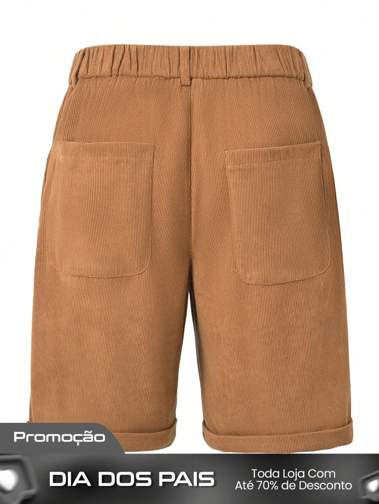 Bermuda Masculina Casual Em Sarja Com Estilo Versátil Bermuda Masculina Casual Em Sarja Com Estilo Versátil