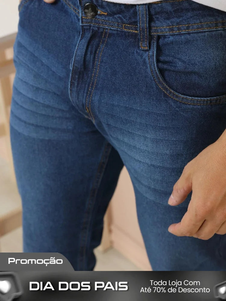 Calça Masculina Jeans Tradicional Reta Tecido Resistente E Corte Calça Masculina Jeans Tradicional Reta Tecido