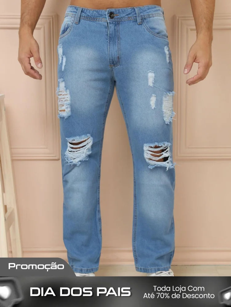 Calça Masculina Jeans Tradicional Reta Tecido Resistente E Corte Calça Masculina Jeans Tradicional Reta Tecido