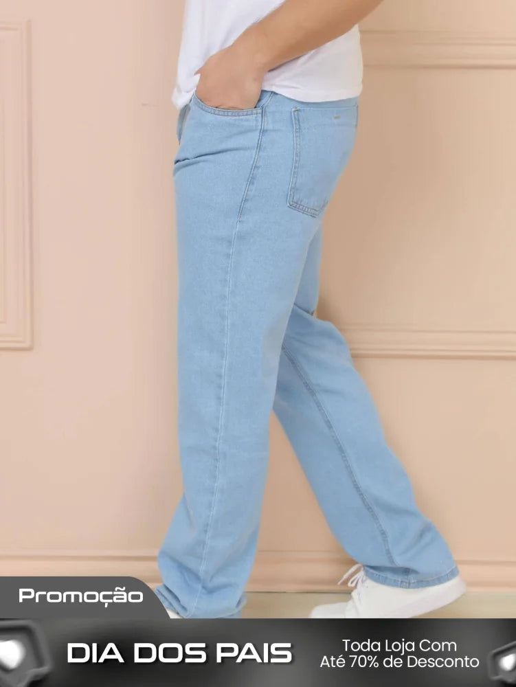 Calça Masculina Jeans Tradicional Reta Tecido Resistente E Corte Lavagem Clara / PP Calça Masculina Jeans Tradicional