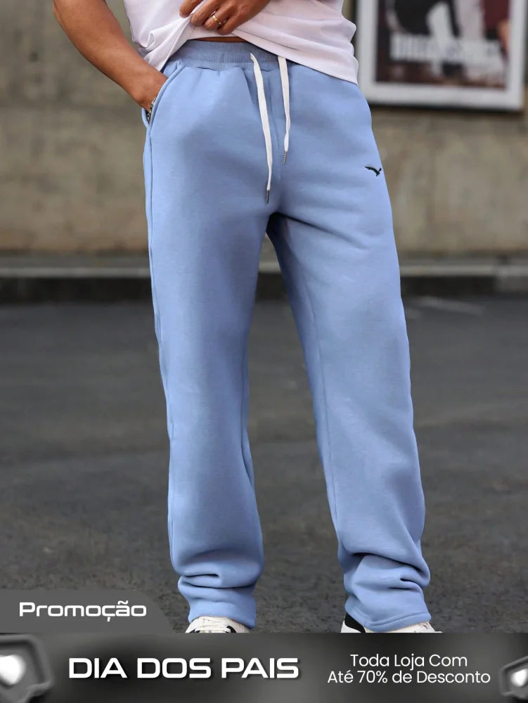 Calça Masculina Jogger Com Forro De Pelúcia E Visual Casual Calça Masculina Jogger Com Forro De Pelúcia E Visual Casual