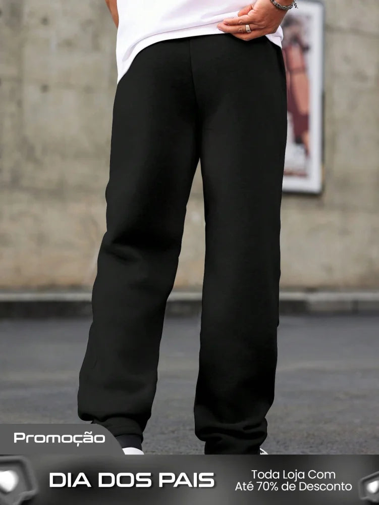 Calça Masculina Jogger Com Forro De Pelúcia E Visual Casual Calça Masculina Jogger Com Forro De Pelúcia E Visual Casual