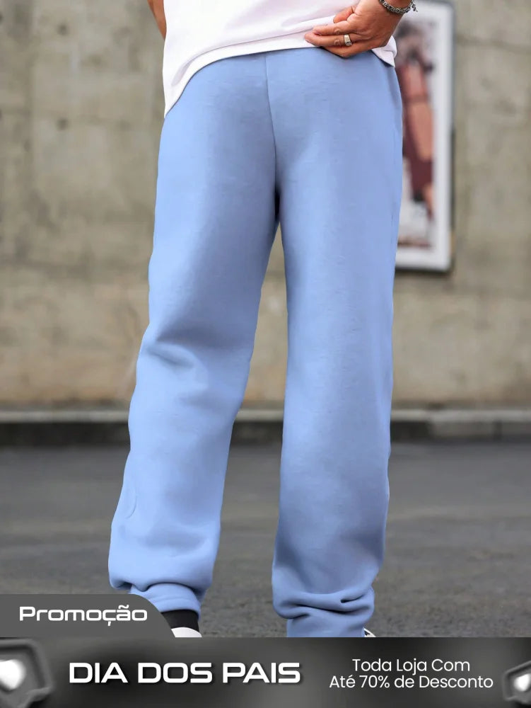 Calça Masculina Jogger Com Forro De Pelúcia E Visual Casual Calça Masculina Jogger Com Forro De Pelúcia E Visual Casual
