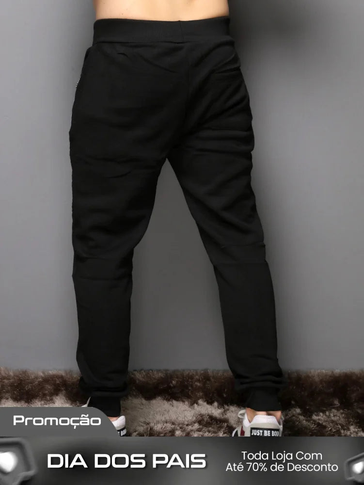 Calça Masculina Jogger Com Zíper Lateral E Estilo Casual Calça Masculina Jogger Com Zíper Lateral E Estilo Casual