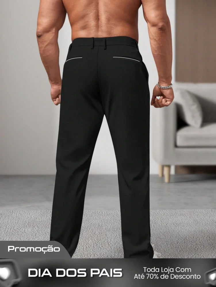 Calça Masculina Social Slim Fit Com Cintura Tradicional Calça Masculina Social Slim Fit Com Cintura Tradicional
