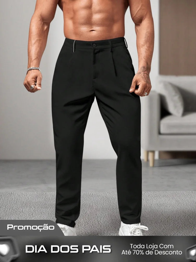 Calça Masculina Social Slim Fit Com Cintura Tradicional Calça Masculina Social Slim Fit Com Cintura Tradicional