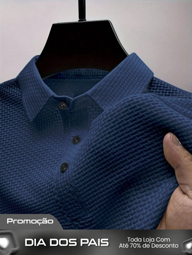Camisa Polo Masculina Casual Básica Manga Curta Para Golf Azul Marinho / PP Camisa Polo Masculina Casual Básica Manga