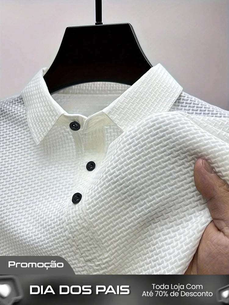 Camisa Polo Masculina Casual Básica Manga Curta Para Golf Branco / PP Camisa Polo Masculina Casual Básica Manga Curta