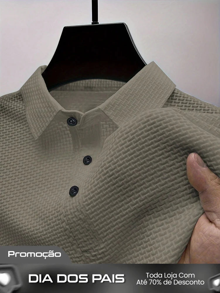 Camisa Polo Masculina Casual Básica Manga Curta Para Golf Caqui / PP Camisa Polo Masculina Casual Básica Manga Curta