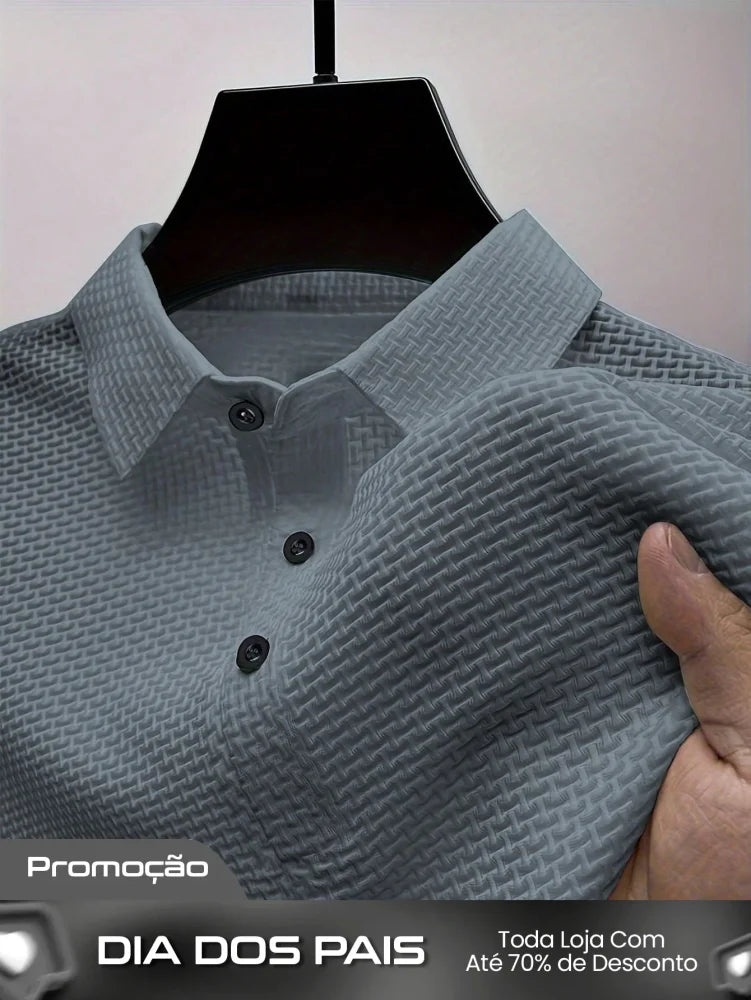 Camisa Polo Masculina Casual Básica Manga Curta Para Golf Cinza / PP Camisa Polo Masculina Casual Básica Manga Curta