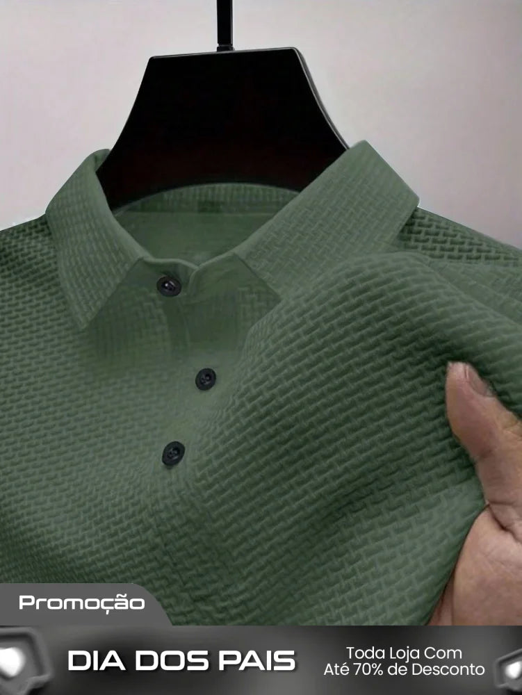 Camisa Polo Masculina Casual Básica Manga Curta Para Golf Verde Militar / PP Camisa Polo Masculina Casual Básica Manga