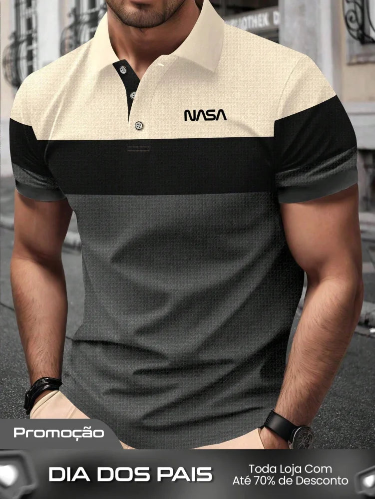 Camisa Polo Masculina Casual Design Clássico Três Cores Chumbo / PP Camisa Polo Masculina Casual Design Clássico Três