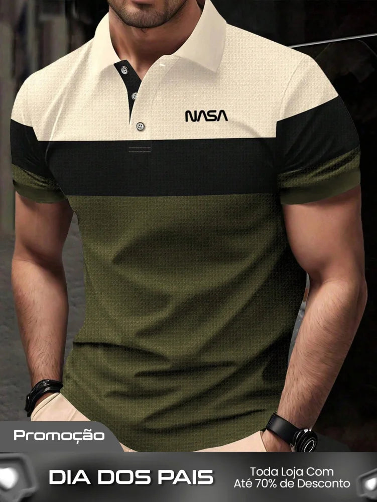 Camisa Polo Masculina Casual Design Clássico Três Cores Verde Militar / PP Camisa Polo Masculina Casual Design Clássico