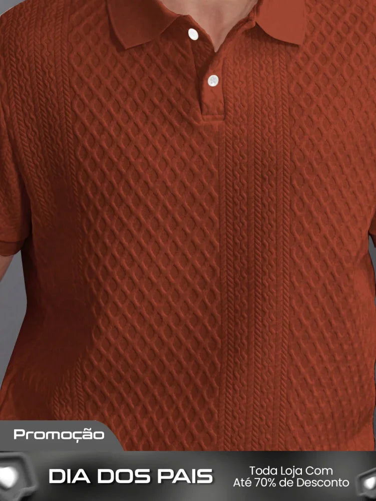 Camisa Polo Masculina Estilo Tricot Acabamento Refinado Camisa Polo Masculina Estilo Tricot Acabamento Refinado