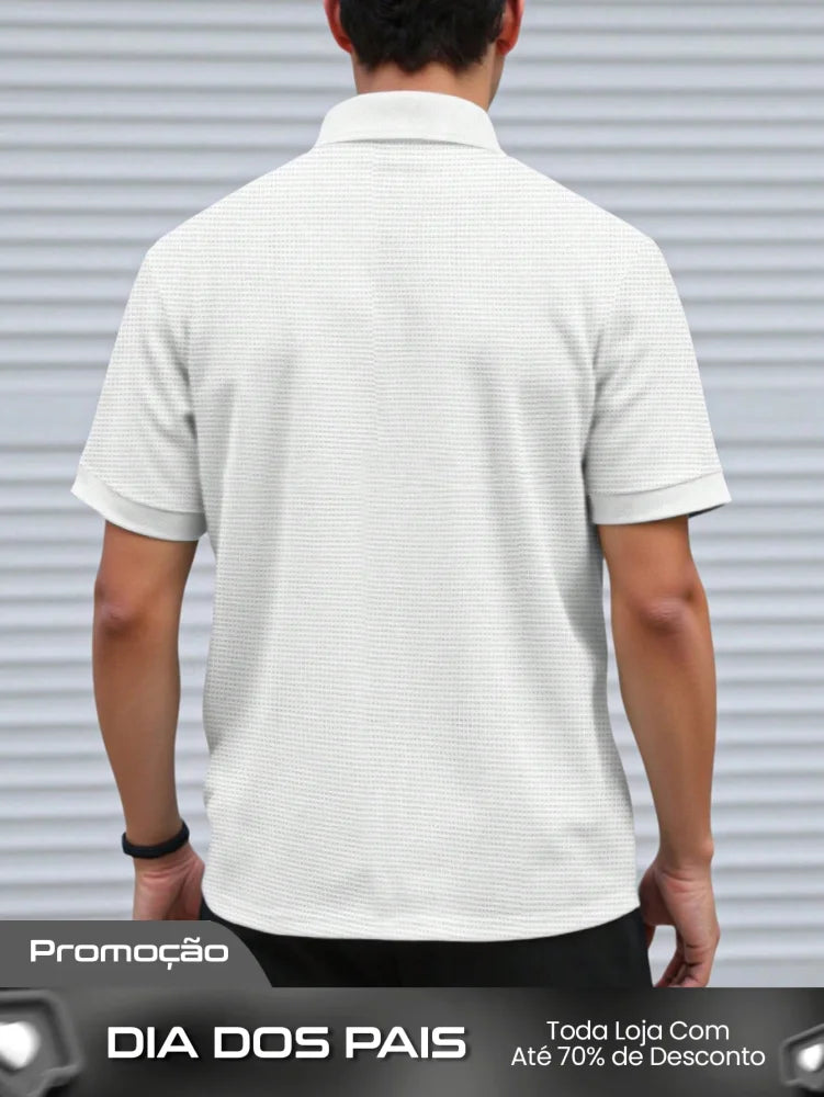 Camisa Polo Masculina Slim Textura Elegante Detalhe Nobre Camisa Polo Masculina Slim Textura Elegante Detalhe Nobre