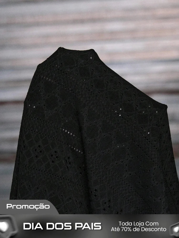 Camiseta Masculina Gola Padre Textura Rendada Camiseta Masculina Gola Padre Textura Rendada