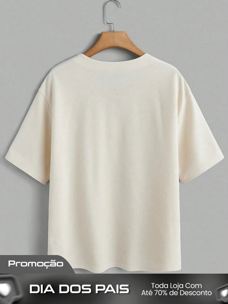 Camiseta Masculina Slim Manga Raglan Estilo Casual Verão Camiseta Masculina Slim Manga Raglan Estilo Casual Verão