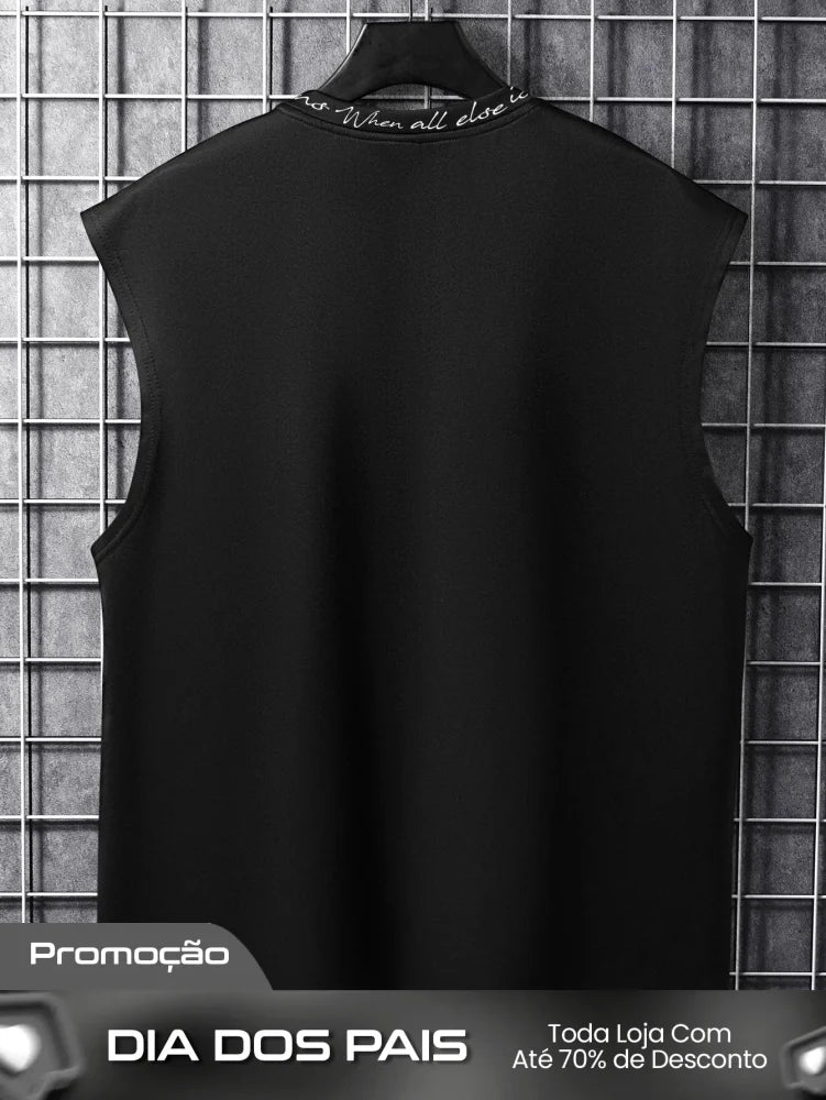Camiseta Regata Masculina Casual Estampa Letter Camiseta Regata Masculina Casual Estampa Letter