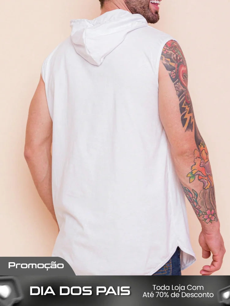 Camiseta Regata Masculina Casual Recorte Estilo Moderno Camiseta Regata Masculina Casual Recorte Estilo Moderno