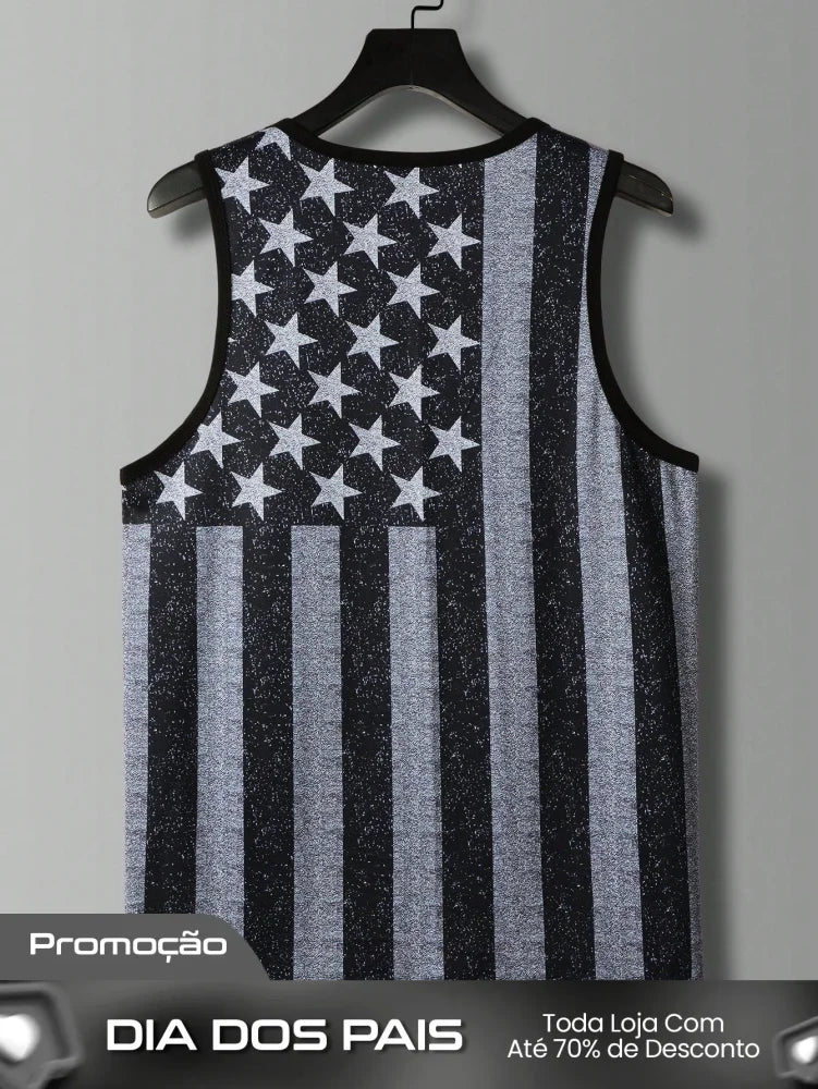 Camiseta Regata Masculina Estampa Da Bandeira Americana Camiseta Regata Masculina Estampa Da Bandeira Americana