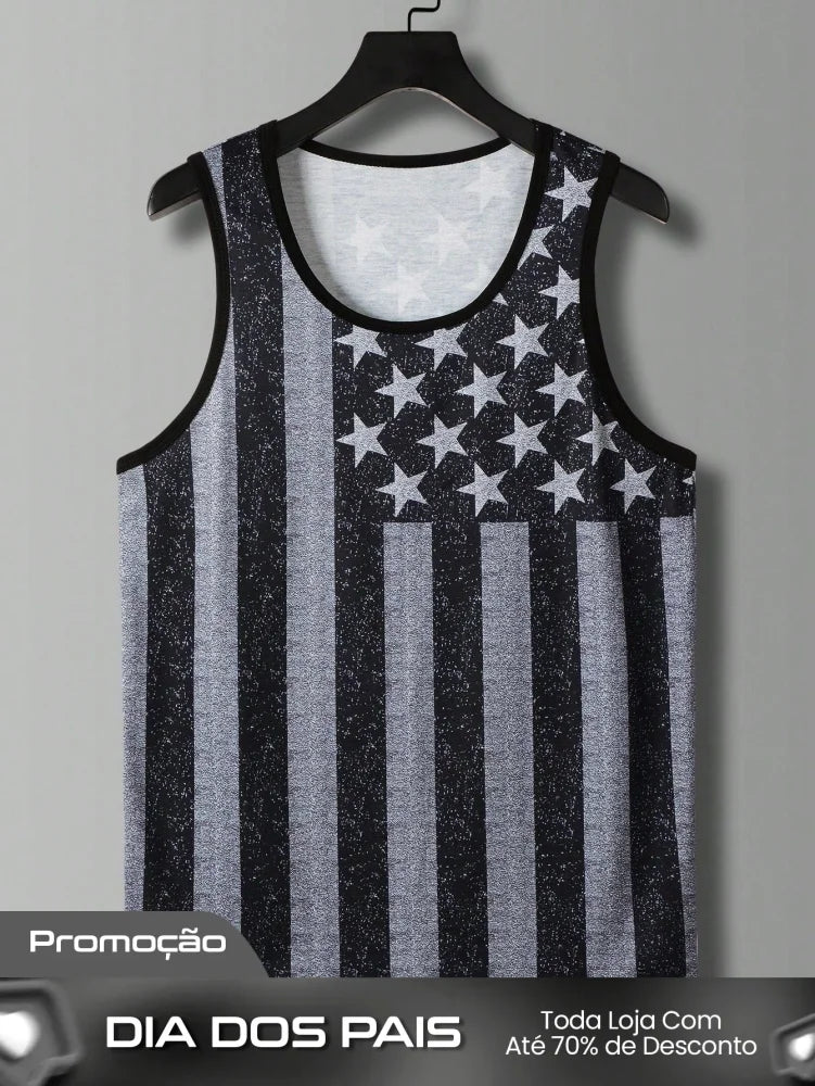 Camiseta Regata Masculina Estampa Da Bandeira Americana Camiseta Regata Masculina Estampa Da Bandeira Americana