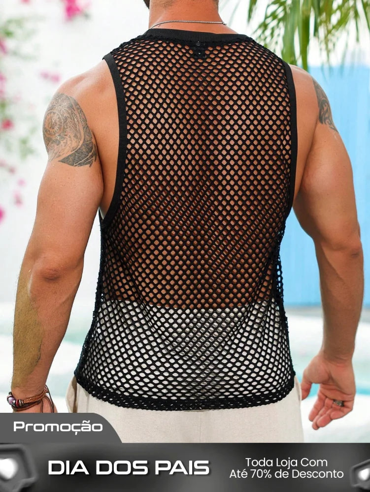 Camiseta Regata Masculina Tela Gola Redonda Estilo Sexy Camiseta Regata Masculina Tela Gola Redonda Estilo Sexy