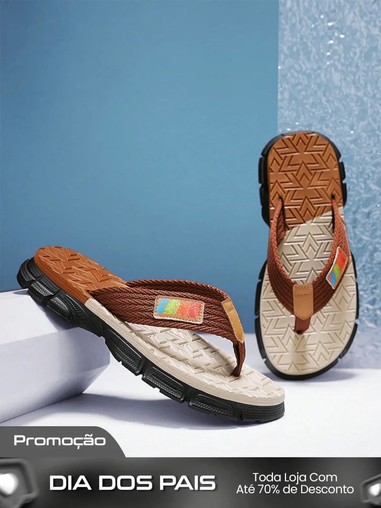 Chinelo Masculino De Dedo Casual Antiderrapante Leve Castanho / 36 Chinelo Masculino De Dedo Casual Antiderrapante Leve