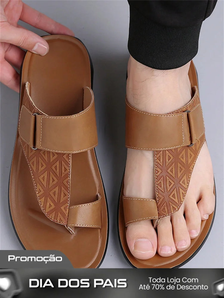 Chinelo Masculino De Dedo Casual Solado Macio Antiderrapante Castanho / 36 Chinelo Masculino De Dedo Casual Solado