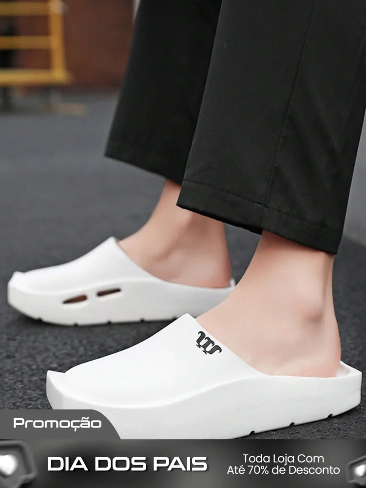 Chinelo Masculino Slip On Solado Grosso Estilo Casual Branco / 36 Chinelo Masculino Slip On Solado Grosso Estilo Casual