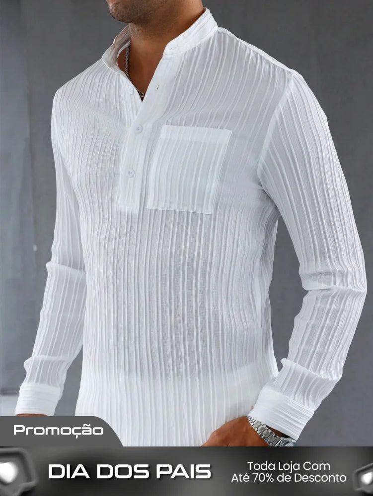 Conjunto Masculino Camisa Manga Longa E Calça Leve Ajustada Conjunto Masculino Camisa Manga Longa E Calça Leve Ajustada