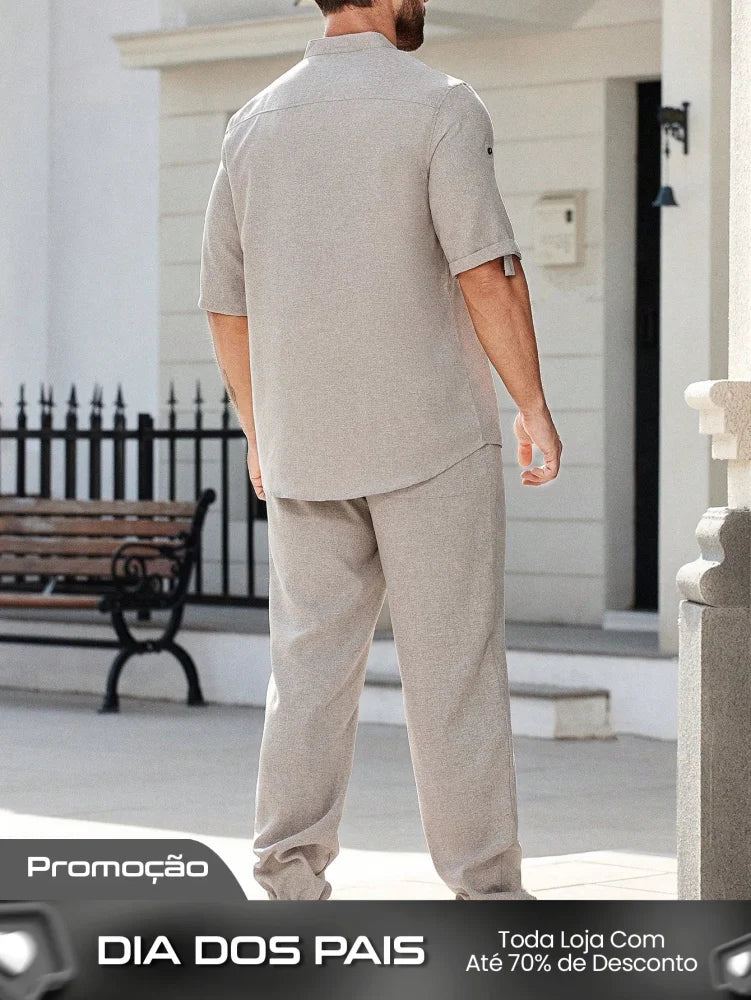 Conjunto Masculino Camisa Oversized E Calça Casual Minimalista Conjunto Masculino Camisa Oversized E Calça Casual
