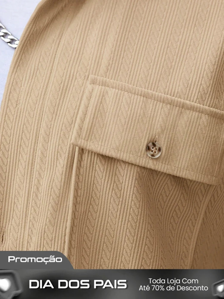 Conjunto Masculino Camisa Workwear E Calça De Veludo Cotelê Conjunto Masculino Camisa Workwear E Calça De Veludo Cotelê