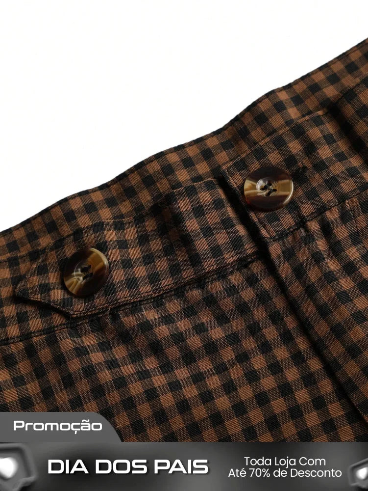Conjunto Masculino Camisa Xadrez E Calça Estilo Outonal Conjunto Masculino Camisa Xadrez E Calça Estilo Outonal