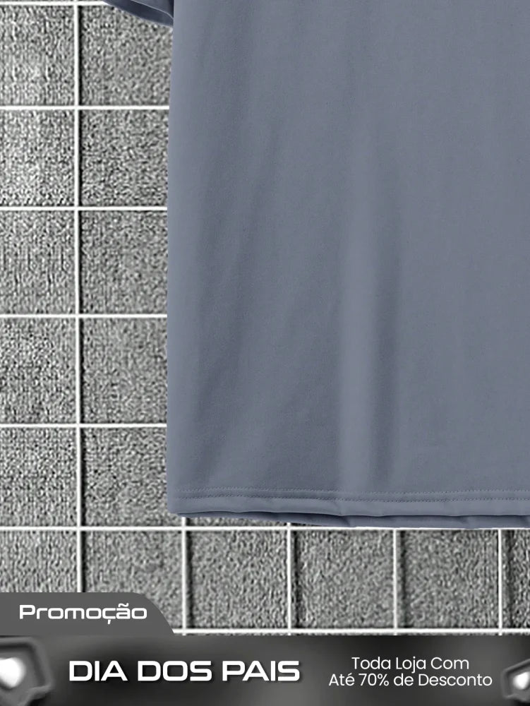 Conjunto Masculino Camiseta Ombro Caído E Shorts Estilo Solto Conjunto Masculino Camiseta Ombro Caído E Shorts Estilo