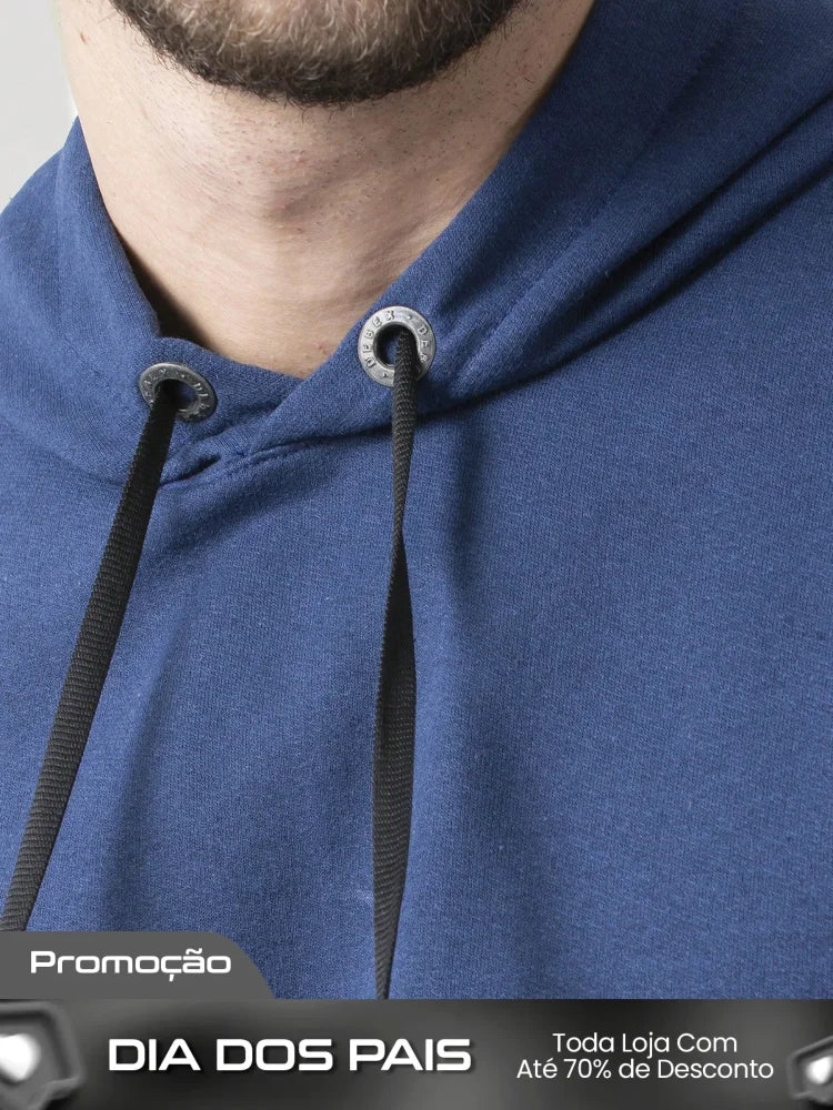 Conjunto Masculino Moletom Casual Com Capuz Cós Ajustável Conjunto Masculino Moletom Casual Com Capuz Cós Ajustável
