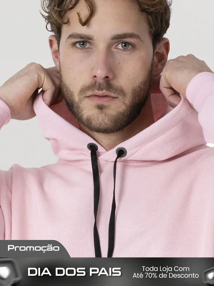 Conjunto Masculino Moletom Casual Com Capuz Cós Ajustável Conjunto Masculino Moletom Casual Com Capuz Cós Ajustável