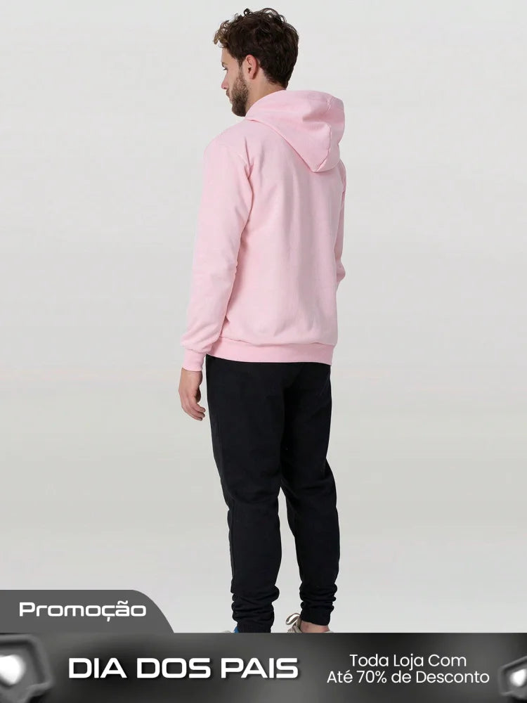 Conjunto Masculino Moletom Casual Com Capuz Cós Ajustável Conjunto Masculino Moletom Casual Com Capuz Cós Ajustável